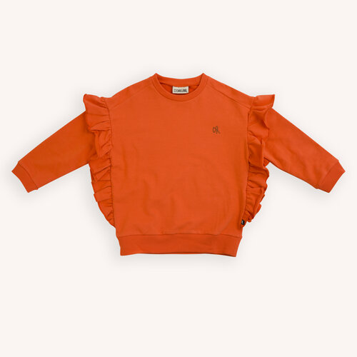 CarlijnQ CarlijnQ | Sweater with side ruffles | Orange CarlijnQ CarlijnQ | Sweater with side ruffles | Orange
