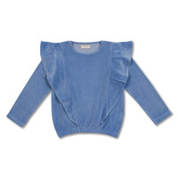 Petit Blush | Ruffle Sweater Velour | Dreamy Blue
