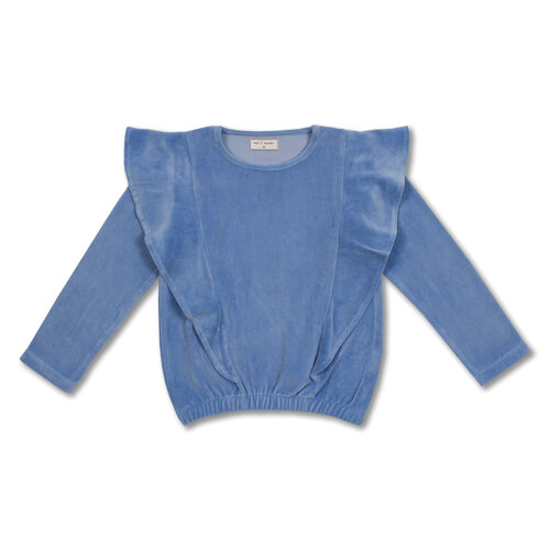 Petit Blush Petit Blush | Ruffle Sweater Velour | Dreamy Blue