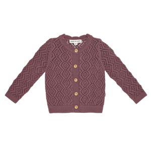 House of Jamie House of Jamie | Ajour Girls Cardigan | Mauve Knit