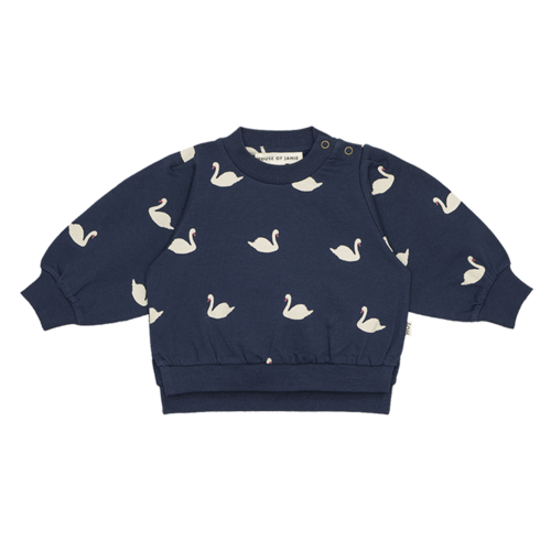 House of Jamie House of Jamie | Baby Chunky Split Sweater | Blue Swans House of Jamie House of Jamie | Baby Chunky Split Sweater | Blue Swans