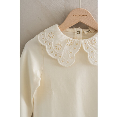 House of Jamie House of Jamie | Crochet Collar Tee | Cream