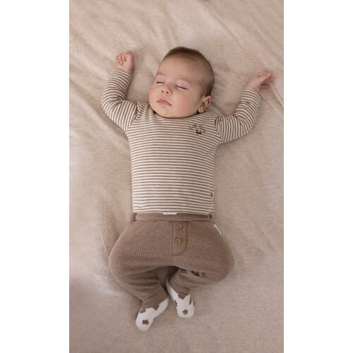 Feetje Feetje | Longsleeve streep | Little Forest Friends Taupe