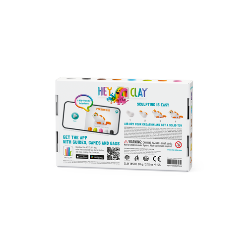 Hey Clay HeyClay | klei set Fluffy Pets - Chihuahua, muis, kat | 6 cans Hey Clay HeyClay | klei set Fluffy Pets - Chihuahua, muis, kat | 6 cans