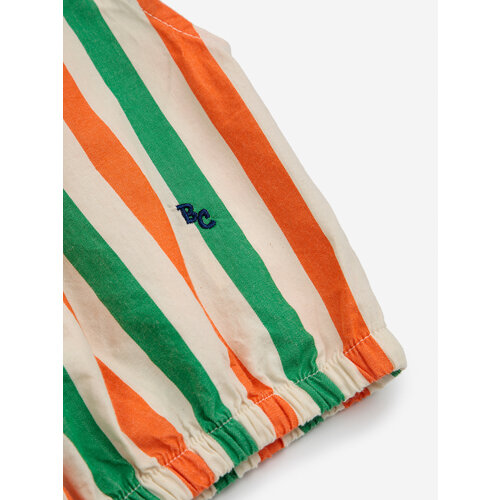 Bobo Choses Bobo Choses | Vertical Stripes woven top | Orange + green