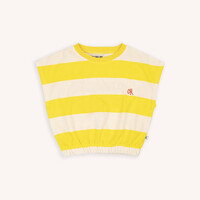 CarlijnQ | Balloon top with embroidery | Stripes yellow