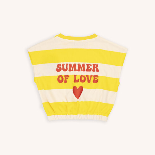 CarlijnQ CarlijnQ | Balloon top with embroidery | Stripes yellow