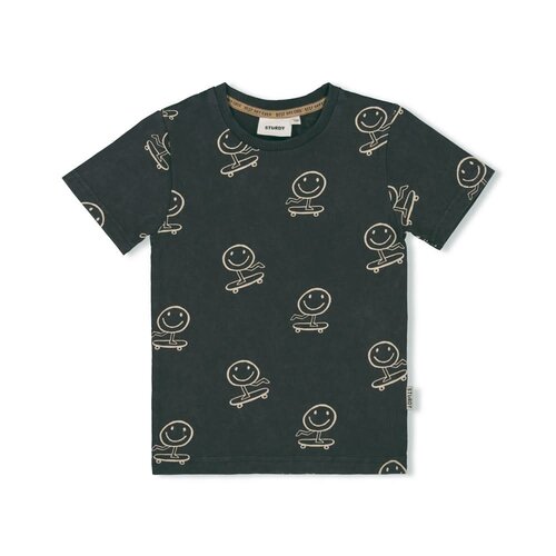 Sturdy Sturdy | T-shirt AOP | Smiley Antraciet