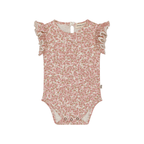 House of Jamie House of Jamie | Ruffled Bodysuit Rose Blossom