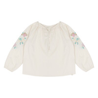 Jenest | Lilly blouse | Natural with embroidery