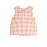 Jenest | Tess top | Peach Orange Check