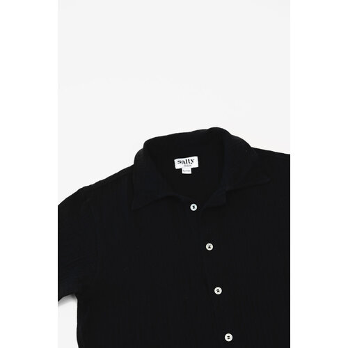 Salty Stitch Salty Stitch | Oversized blouse | Baby cotton zwart