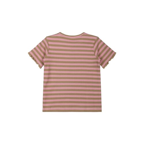 The New The New Siblings | Fro rib lock tee | Pink Nectar Stripes