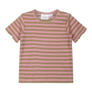 The New The New Siblings | Fro rib lock tee | Pink Nectar Stripes