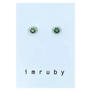 Imruby Imruby | Bregje smiley stud earrings | Green