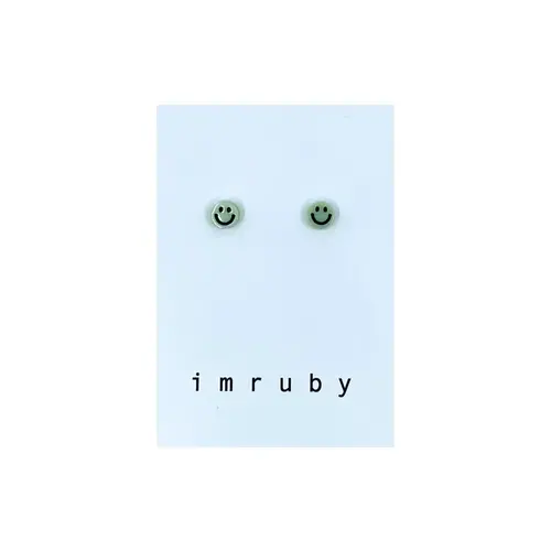 Imruby Imruby | Bregje smiley stud earrings | Green