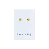 Imruby | Pepper smiley stud earrings | Yellow
