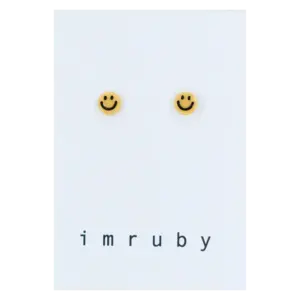 Imruby Imruby | Pepper smiley stud earrings | Yellow