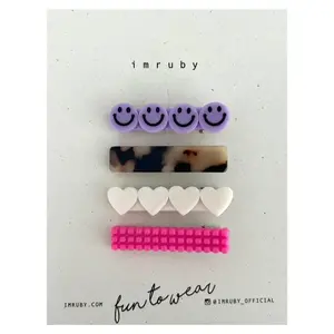 Imruby Imruby | Love to smile set 4 mixed hairclips