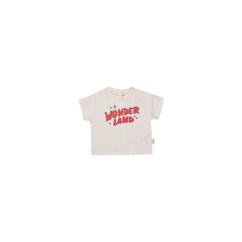 Tiny Cottons Tiny Cottons | Wonderland baby tee | Light Cream + Heather