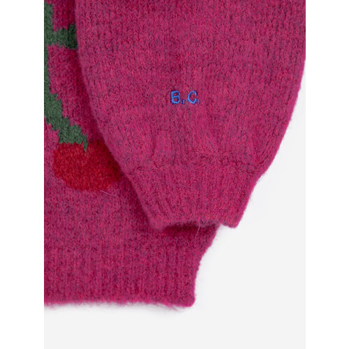 Bobo Choses Bobo Choses | Bobo Cherry intarsia cardigan | Fuchsia