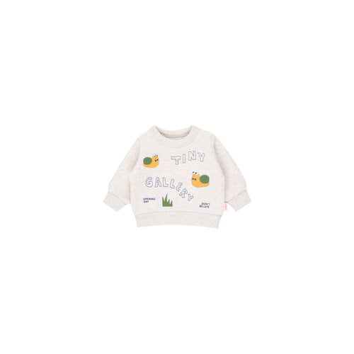 Tiny Cottons Tiny Cottons | Artsy snail baby sweatshirt | Light Grey