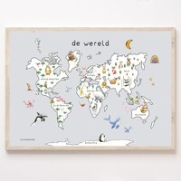 Juulz | Poster wereldkaart 30x40