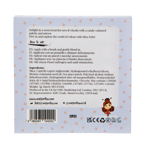 Miss Nella Miss Nella | Oog & wang palette met 4 kleuren | Candy Fantasy Miss Nella Miss Nella | Oog & wang palette met 4 kleuren | Candy Fantasy