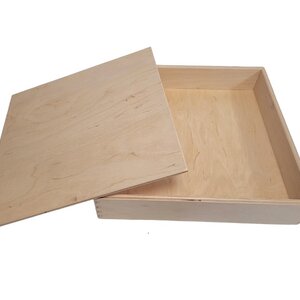 Houten speelbak met deksel | 25 x 25 x 5 Houten speelbak met deksel | 25 x 25 x 5