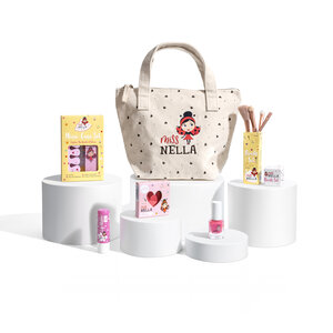 Miss Nella Miss Nella | Girly Girl Essentials | Make-up Gift Set in canvas tas Miss Nella Miss Nella | Girly Girl Essentials | Make-up Gift Set in canvas tas