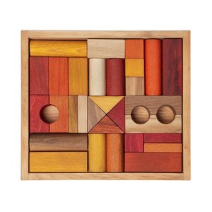 Wooden Story Wooden Story | Houten Blokken in bak Warm 30 stuks Wooden Story Wooden Story | Houten Blokken in bak Warm 30 stuks