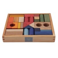 Wooden Story | Houten Blokken in bak Regenboog 30 stuks