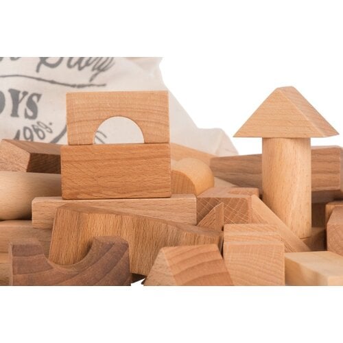 Wooden Story Wooden Story | Houten Blokken in bak XL Naturel 63 stuks Wooden Story Wooden Story | Houten Blokken in bak XL Naturel 63 stuks