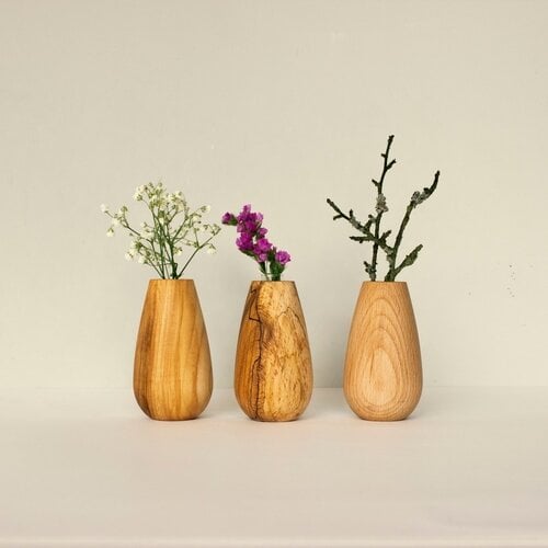 Wooden Story Wooden Story | Houten vaasje met glas Nr. 02 Wooden Story Wooden Story | Houten vaasje met glas Nr. 02