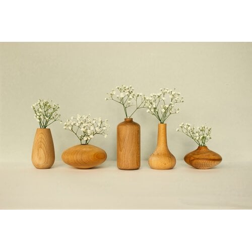 Wooden Story Wooden Story | Houten vaasje met glas Nr. 01 Wooden Story Wooden Story | Houten vaasje met glas Nr. 01