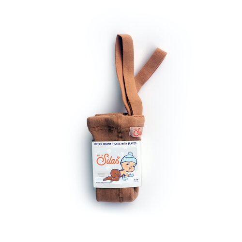 Silly Silas Silly Silas | Teddy warmy tights met bretels | Lichtbruin