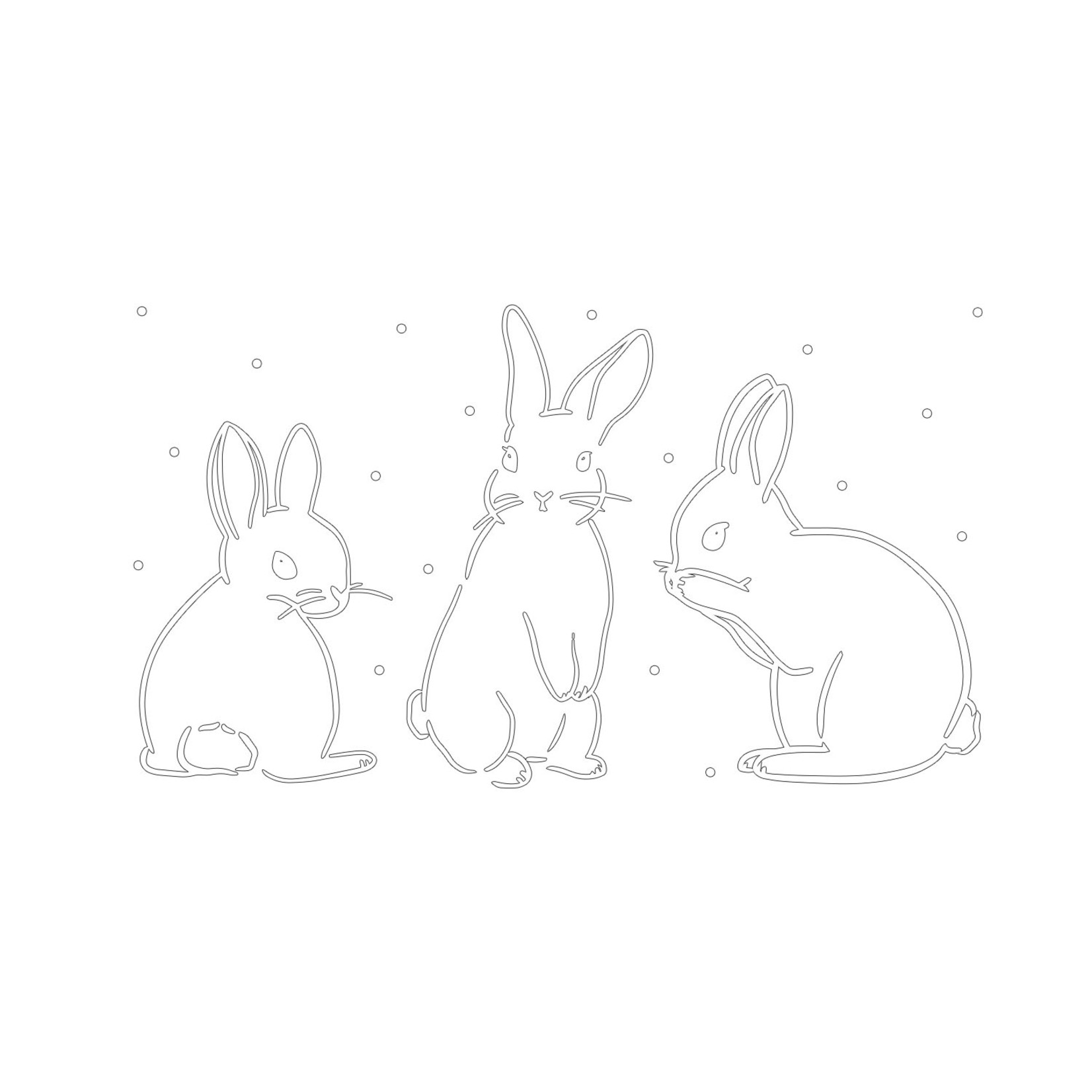 Eulenschnitt Sticker Kaninchen weiß