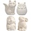 Creativ Company Dierenspaarpot, uil, vos, egel, haas, H: 9-10 cm, wit, 4 stuk/ 1 doos