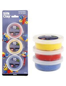 Silk Clay Silk Clay®, blauw, rood, geel, 3x14 gr/ 1 doos