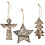 Creativ Company Kerstornamenten, H: 10 cm, B: 8 cm, 3 stuk/ 1 doos