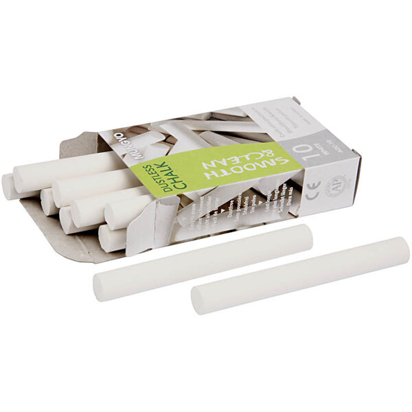 PRIMO Schoolbordkrijt, L: 8 cm, d 10 mm, wit, 10x10 stuk/ 1 doos