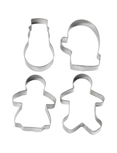 Creativ Company Uitsteekvormen, sneeuwpop, handschoen, peperkoekevrouwtje - en mannetje, H: 8 cm, 4 stuk/ 1 doos