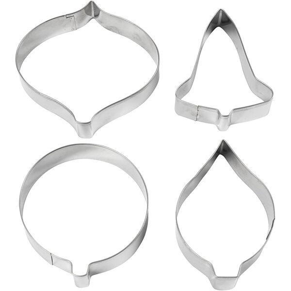 Creativ Company Uitsteekvormen, bel, bol, gruppel, prisma, H: 8 cm, 4 stuk/ 1 doos