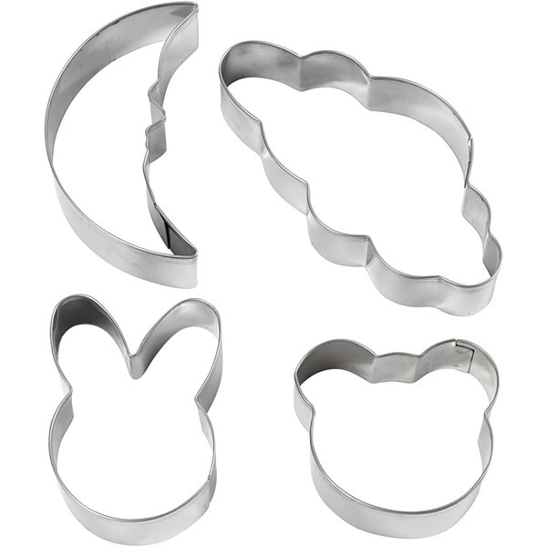 Creativ Company Uitsteekvormen, wolk, haas, beer, lieveheersbeestje, H: 10 cm, 4 stuk/ 1 doos