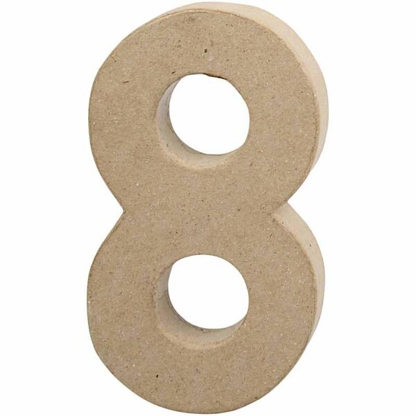 Creativ Company Cijfer, 8, H: 20,2 cm, B: 11 cm, dikte 2,5 cm, 1 stuk