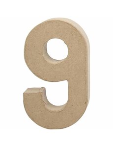 Creativ Company Cijfer, 9, H: 20,5 cm, B: 12 cm, dikte 2,7 cm, 1 stuk