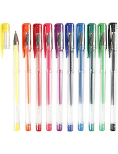 Creativ Company Gelpen, lijndikte 0,8 mm, diverse kleuren, 10 div/ 1 doos