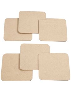  Onderzetters, afm 10x10 cm, dikte 3 mm, 6 stuk/ 1 doos