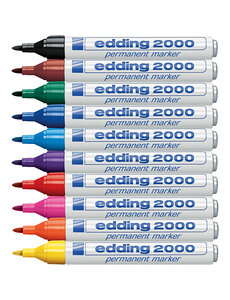  Edding Markers, afm 2000, lijndikte 1,5-3 mm, diverse kleuren, 10 stuk/ 1 doos