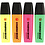 Markeerstiften, neon groen, neon oranje, neon roze, neon geel, 4 stuk/ 1 doos